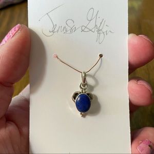 Genuine lapis lazuli and sterling silver pendant
